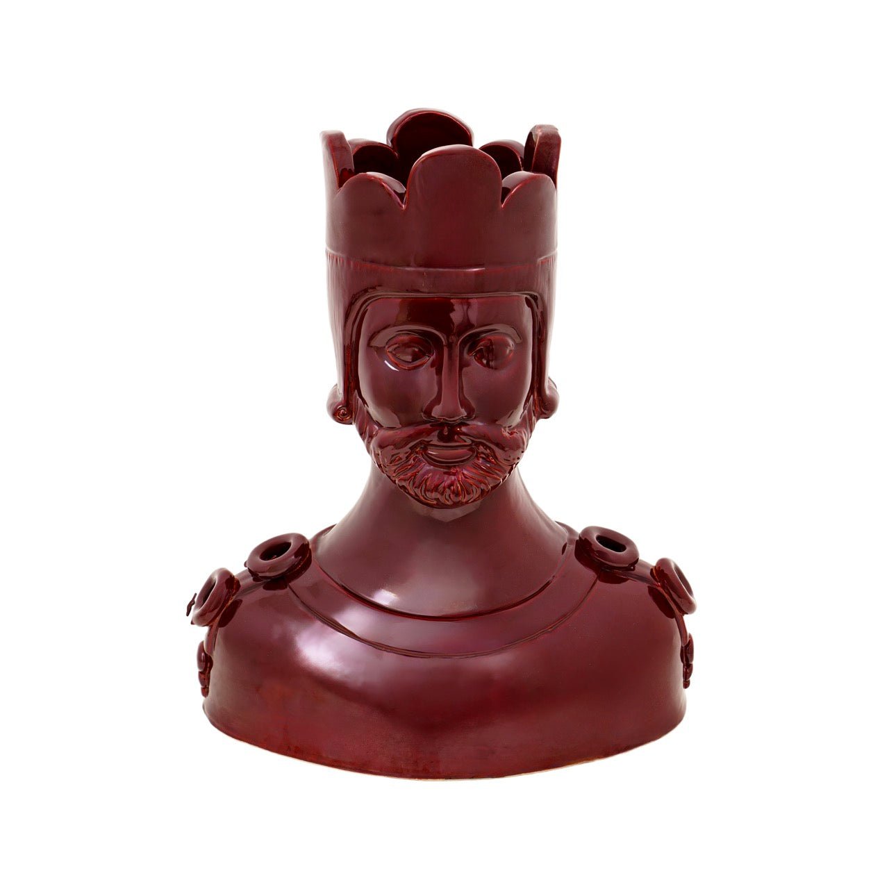 Testa di moro Solimano, smalto rosso — Crita Ceramiche